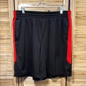Tek Gear Shorts Black and Red Athletic Lightweight Mesh Size XL
